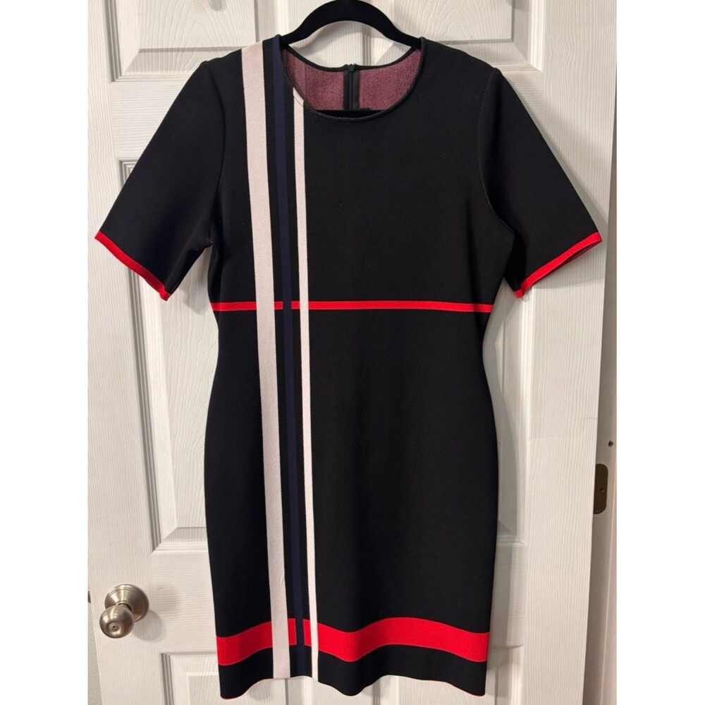 St. John Collection Size 12 Dress Santana Knit Midi Resort Timeless Black Red